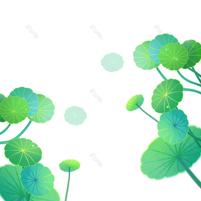 夏至图片,绿色元素,绿色植物PNG,荷叶免抠素材